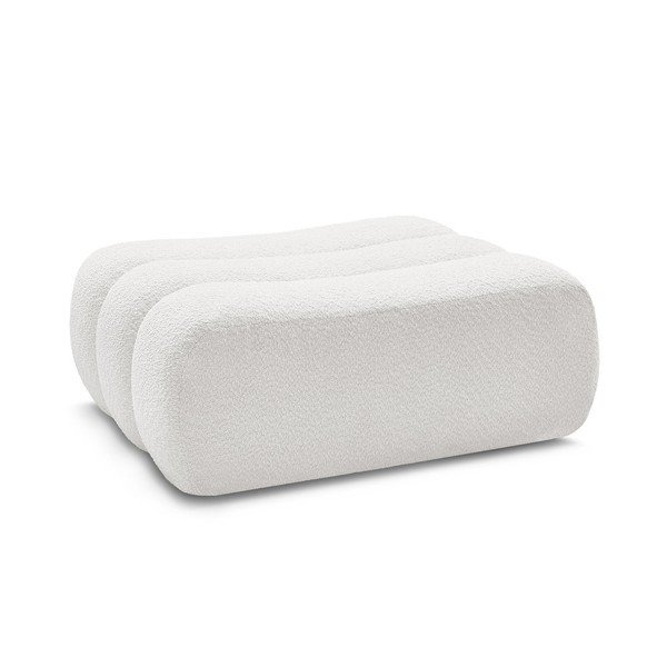 Poggiapiedi bianco con rivestimento in bouclé Azra – Bobochic Paris-image-3