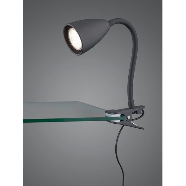 Lampada da tavolo nera opaca con clip (altezza 20 cm) Wanda - Trio-image-1
