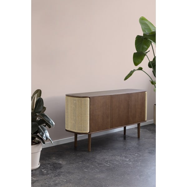 Cassettiera bassa in rovere decorato in marrone naturale 150x75 cm Treasures - UMAGE-image-1