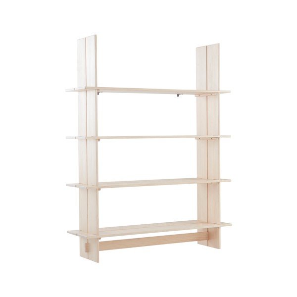Scaffale di colore naturale in pino massiccio 140x180x40 cm Tottori – Jotex