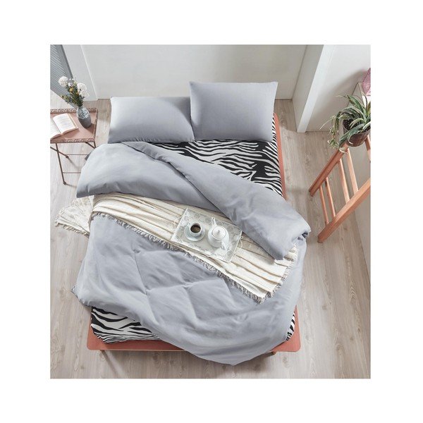 Lenzuolo matrimoniale grigio Permento Gris, 200 x 220 cm - Mijolnir