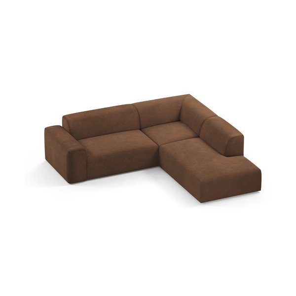 Divano angolare in velluto a coste marrone, 260 cm, angolo destro Karen - Marie Claire Home-image-3