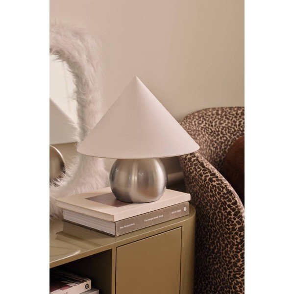 Lampada da tavolo bianca/color argento lucido in tessuto (altezza totale 38 cm) Connie – Ellos Home-image-2