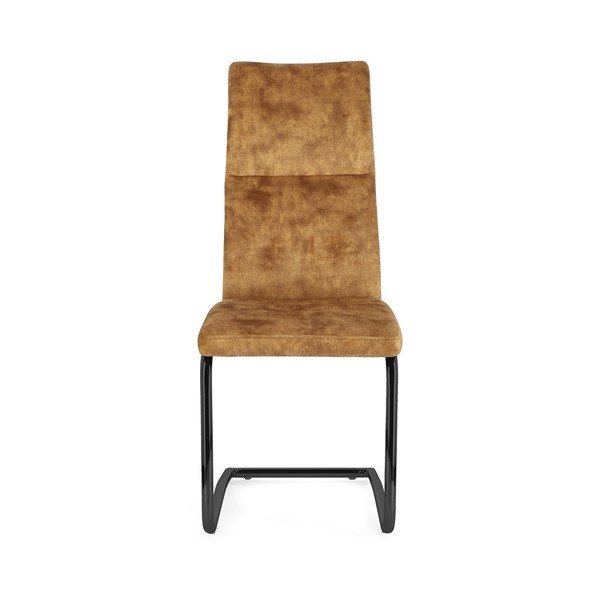 Sedia da pranzo color senape in imbottito Thelma – Bizzotto-image-2