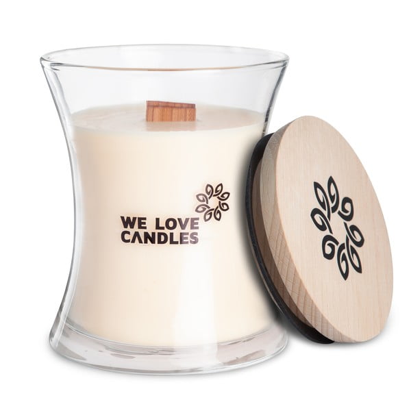 Candela in cera di soia Ivory Cotton, durata di combustione 64 ore Cotton Breath - We Love Candles