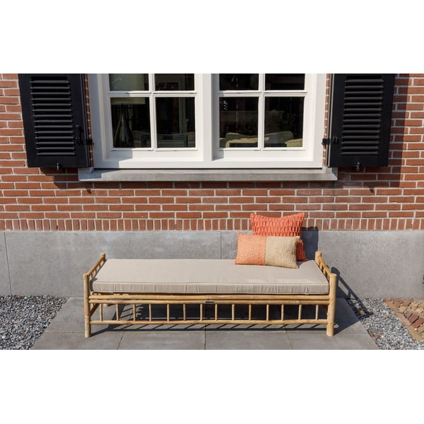 Panchina da giardino in legno di colore grigio-naturale Tennis - Exotan-image-1