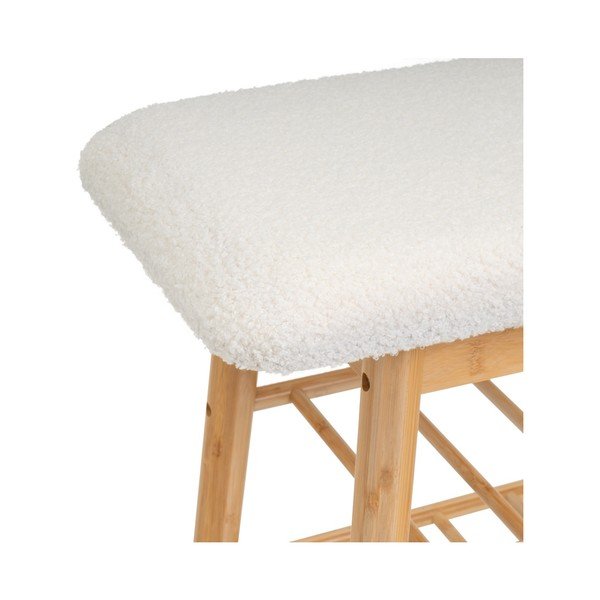 Panca in colore bianco e naturale - Casa Selección-image-1