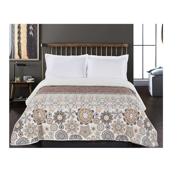 Copriletto in microfibra double-face marrone e bianco, 220 x 240 cm Alhambra - DecoKing-image-2
