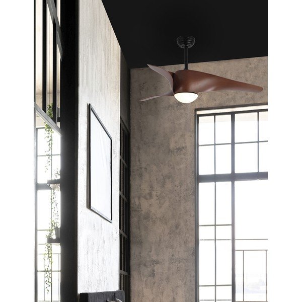Plafoniera LED nera opaca/colore naturale scuro in metallo con paralume in vetro Breeze – Nova Luce-image-2