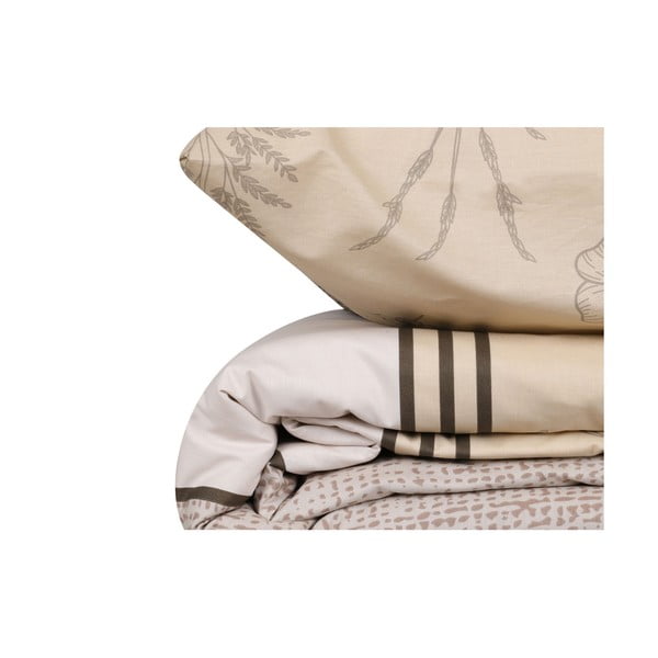 Biancheria da letto singola in cotone beige Renforcé 140x200 cm Pine - Mijolnir-image-4