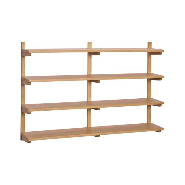 Mensola di colore naturale con effetto rovere con ripiani multipli 120 cm Long – Hübsch