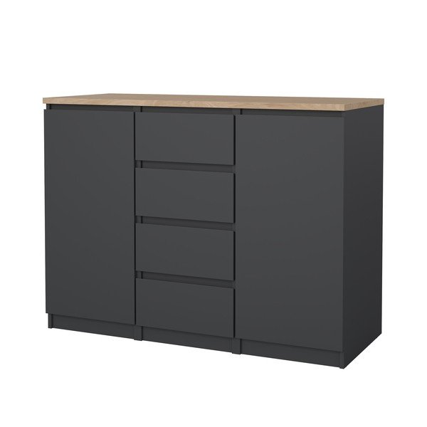 Credenza grigio scuro 121x91x50 cm Naia – Tvilum-image-3