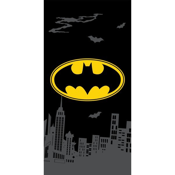 Asciugamano per bambini nero in cotone 70x140 cm Batman "The Emblem" – Jerry Fabrics