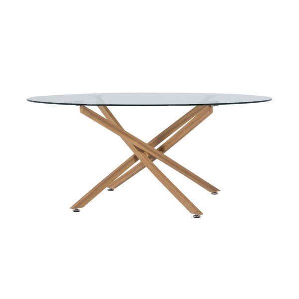 Konferenční stolek se skleněnou deskou Canett Luri, ø 80 cm