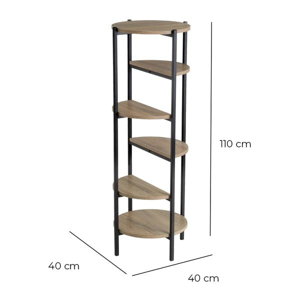 Scaffale nero effetto rovere naturale  40x110 cm - Casa Selección-image-4