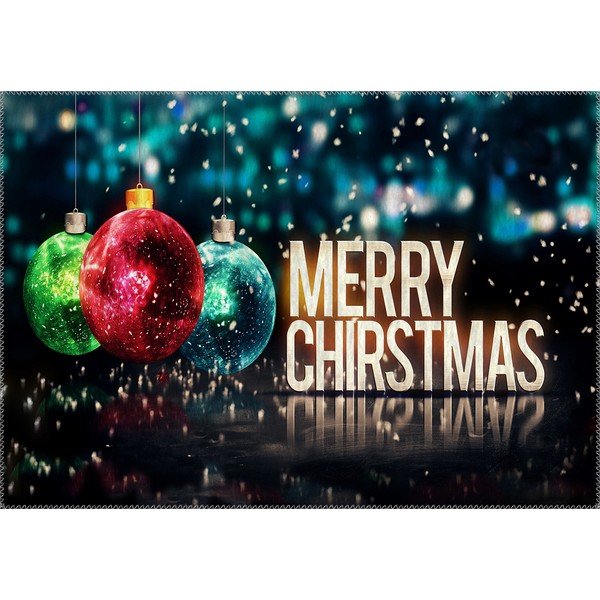 Koberec Vitaus Christmas Period Three Balls With Sign, 50 x 80 cm