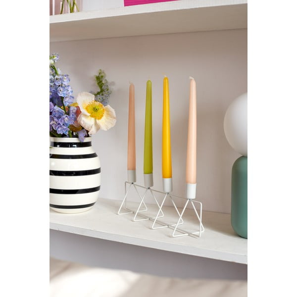 Portacandele bianco per 4 candele, lunghezza 40 cm - PT LIVING-image-2