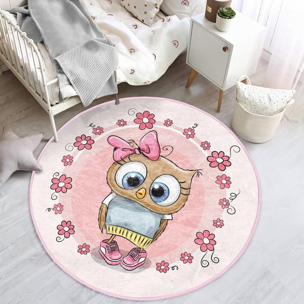 Tappeto rosa per bambini ø 120 cm Comfort - Mila Home-image-1