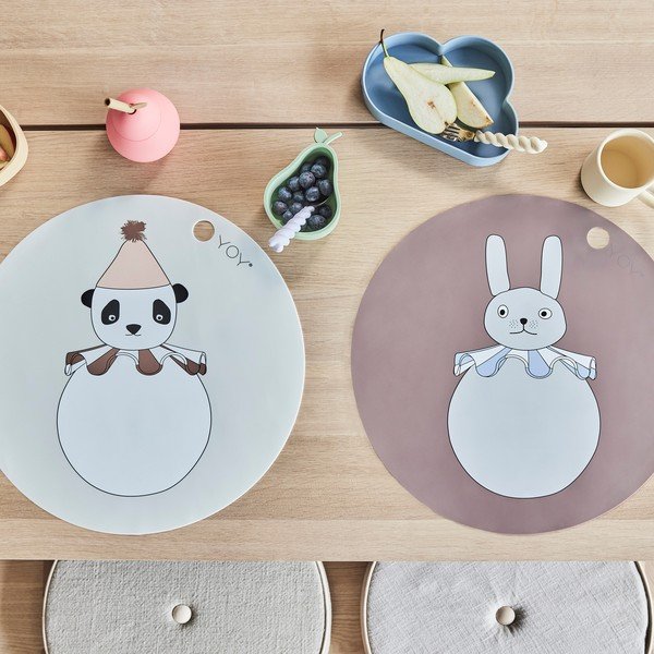 Ciotole per bambini in set gialle/verdi in silicone 2 pz Lemon & Pear – OYOY Mini-image-2