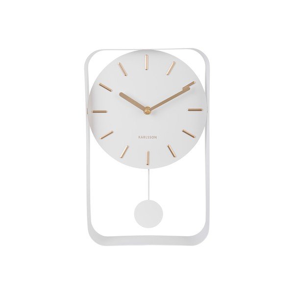 Orologio da parete bianco con pendolo Charm, altezza 32,5 cm Pendulum - Karlsson