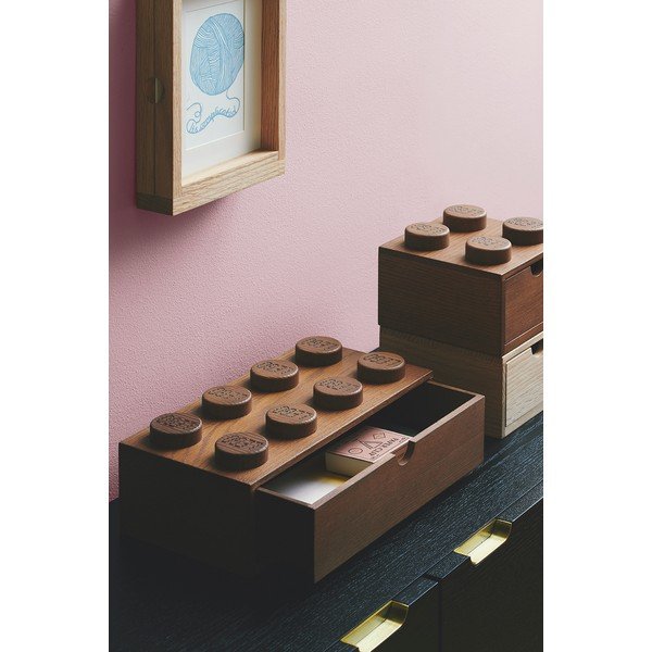 Scatola portaoggetti per bambini in legno di quercia tinto scuro Wood - LEGO®-image-1