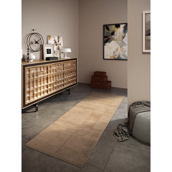 Passatoia beige in lana tessuta a mano 80x250 cm Charlotte - Villeroy&Boch-image-1