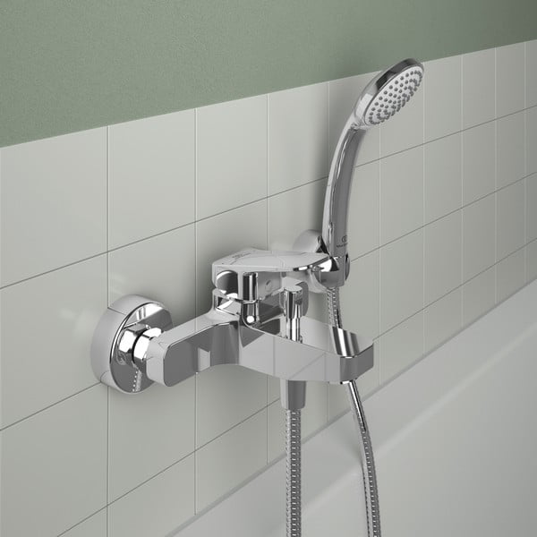Rubinetto per vasca da bagno argentato effetto lucido a muro Ceraplan - Ideal Standard-image-2