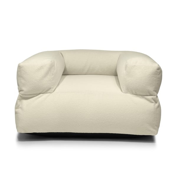 Puof a sacco grigio chiaro con rivestimento in bouclé MooG – SLOWDOWN-image-2