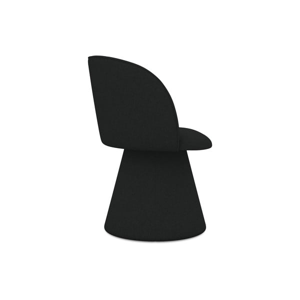 Sedia da pranzo nera in imbottito Maia – Makamii-image-2