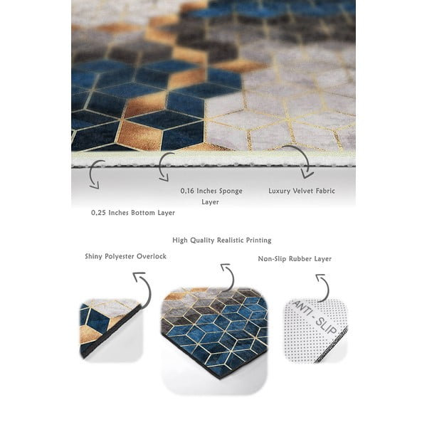 Tappetini da bagno grigio-blu in set di 2 pezzi 60x100 cm Optic - Mila Home-image-2