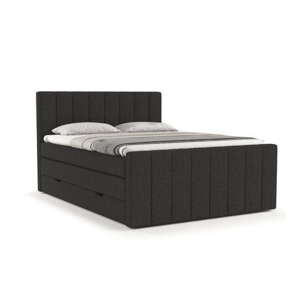Letto boxspring nero con contenitore 180x200 cm Ruby - Maison de Rêve-image-2