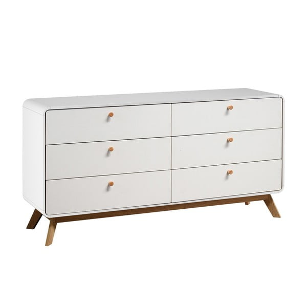 Cassettiera bassa bianca 150x74 cm Caitlin - Støraa-image-1