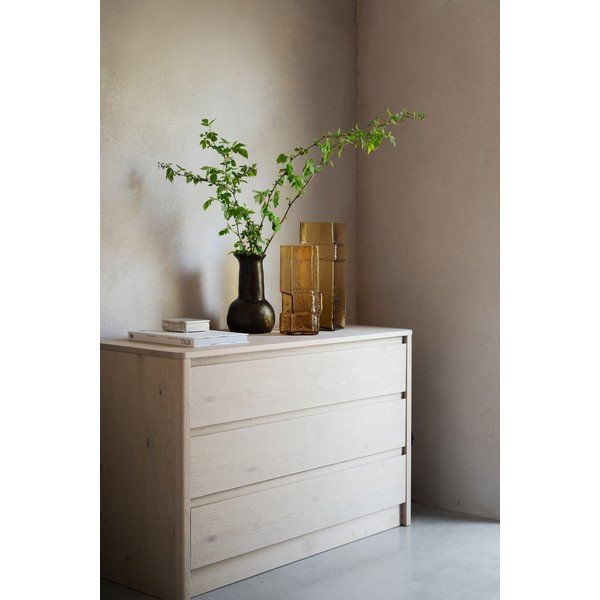 Credenza colore naturale chiaro con effetto rovere 110x70x45 cm Melstone – Rowico-image-1