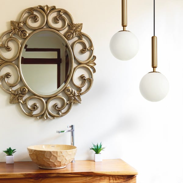 Lampada a sospensione di colore bronzo, altezza 150 cm Musa - SULION-image-2