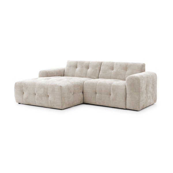 Divano angolare beige (con penisola a sinistra/con chaise lounge) Melva – Ropez