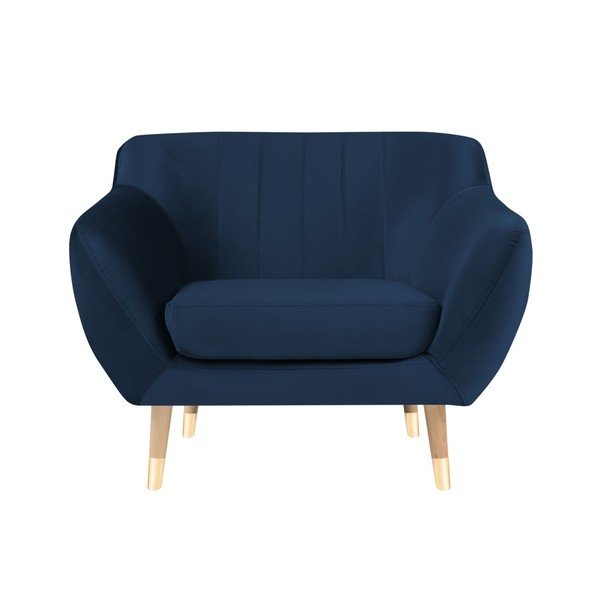 Poltrona in velluto blu scuro Benito - Mazzini Sofas