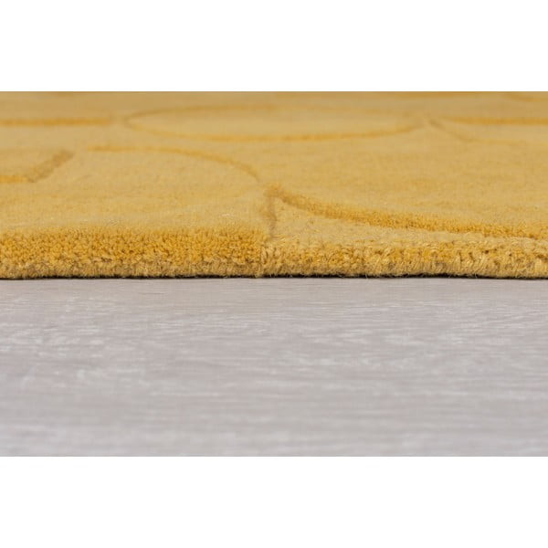 Tappeto rotondo in lana gialla ø 160 cm Gigi - Flair Rugs-image-3