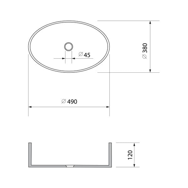 Lavabo nero in vetro 49x38 cm Nobal – Sapho-image-2