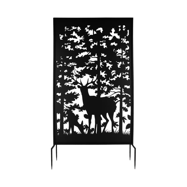 Paravento da balcone in metallo nero 100x186 cm Deer - Esschert Design