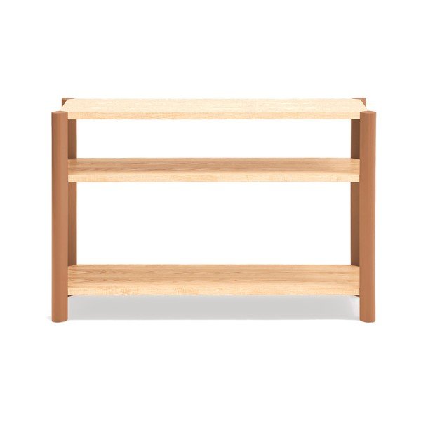 Scaffale color mattone/colore naturale chiaro con effetto rovere 126x84x43 cm Bona – Teulat