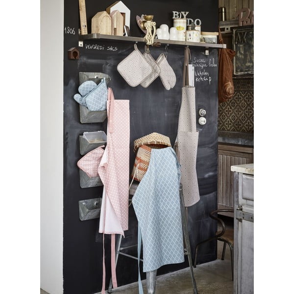 Grembiule in cotone azzurro Arabesk - Tiseco Home Studio-image-1