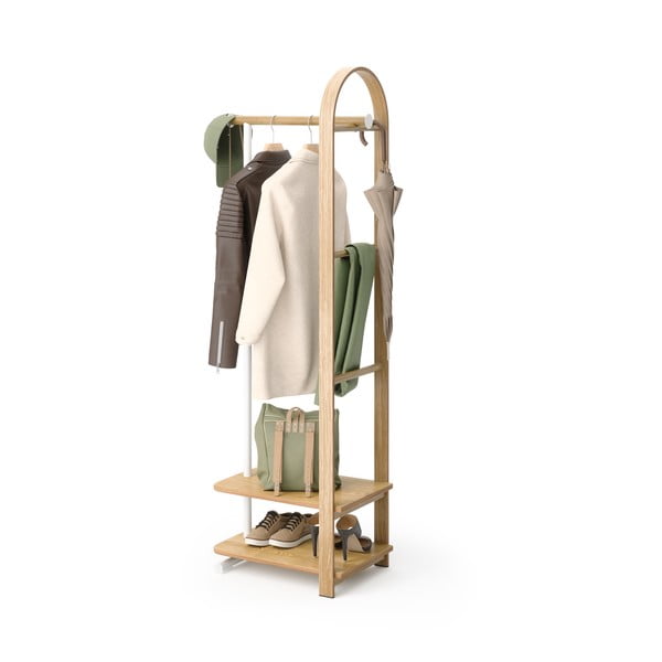 Set di mobili da ingresso di colore naturale in frassino massiccio 37x167x54 cm Bellwood – Umbra-image-4