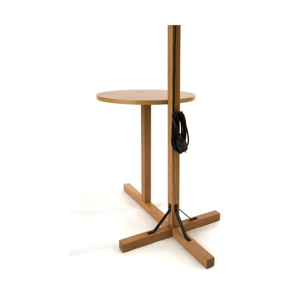 Lampada da terra bianca con struttura in legno Floor - Woodman-image-4