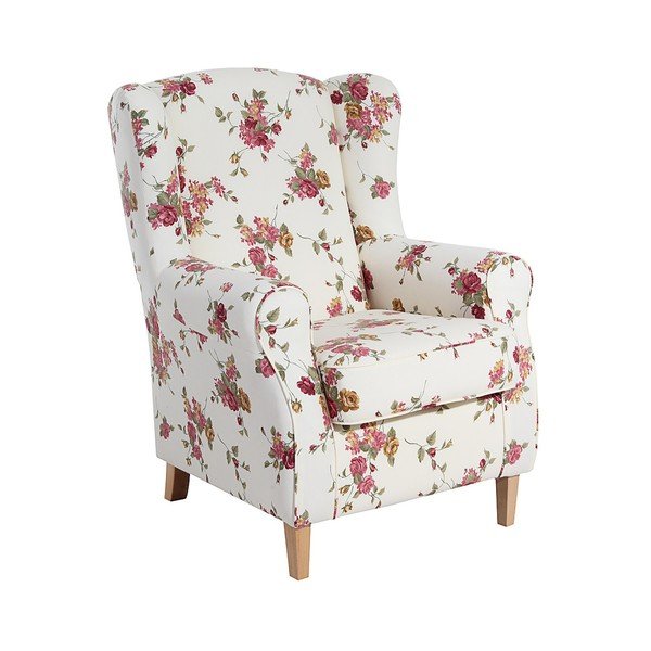 Poltrona con orecchini floreali beige Lorris Vintage - Max Winzer