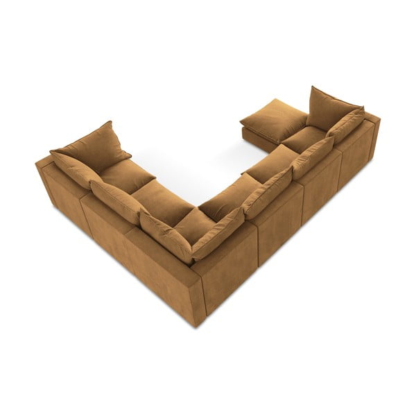 Divano angolare color terracotta (con penisola a destra/a U) Manao – Makamii-image-3