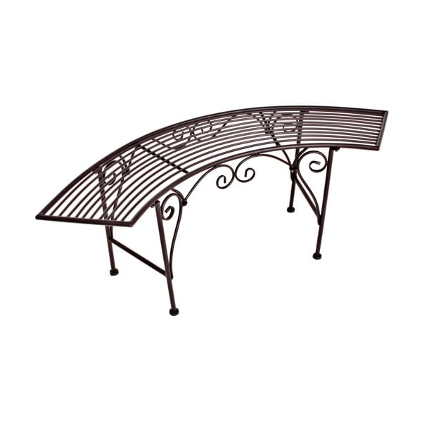 Panchina da giardino in metallo nero e marrone Fuego - Garden Pleasure-image-4