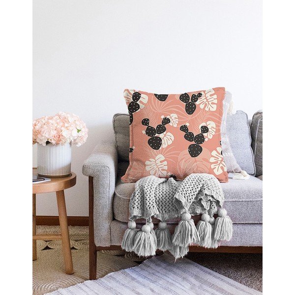 Federa arancione in ciniglia di cotone, 55 x 55 cm - Minimalist Cushion Covers-image-2