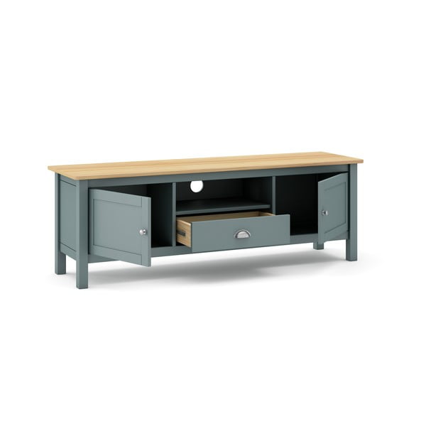 Mobile TV verde polveroso in pino massiccio 158x53x40 cm Misti – Marckeric-image-4