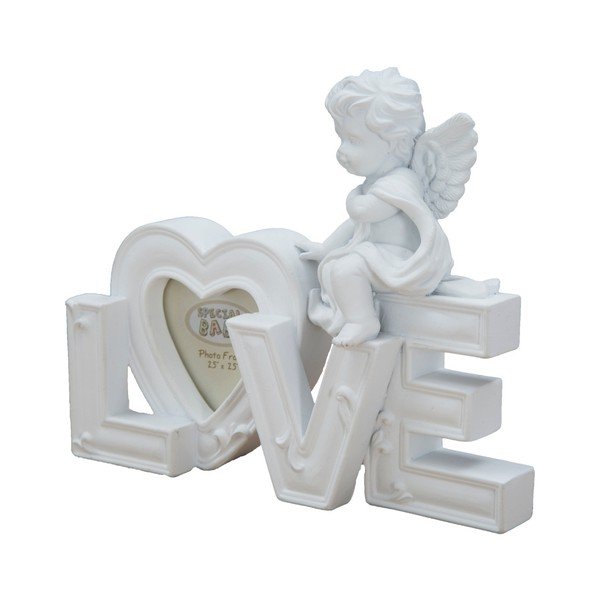 Decorazione bianca con cornice Baby Love, per foto 5 x 5 cm - Mauro Ferretti-image-2
