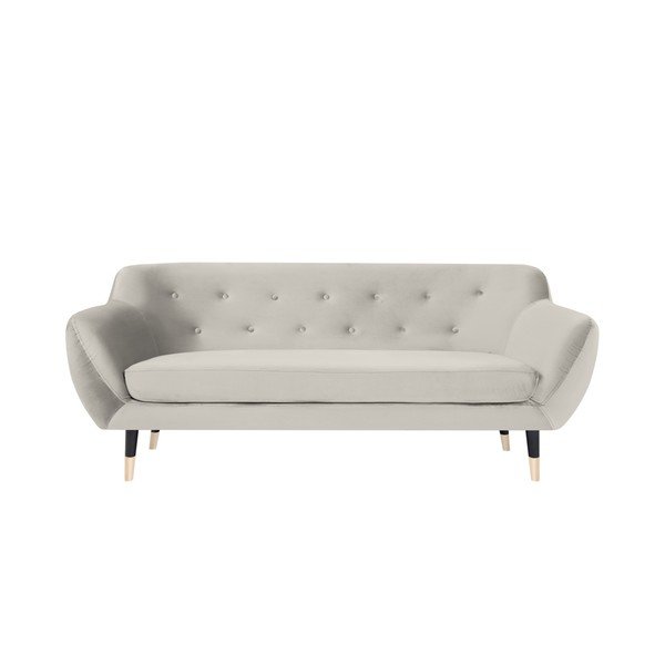 Divano crema con gambe nere Amelie, 188 cm - Mazzini Sofas